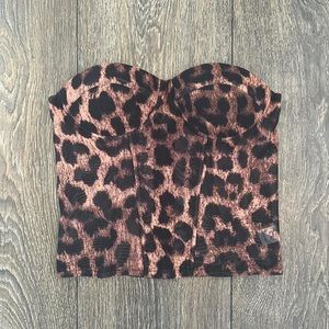 Early 2000s animal print bustier